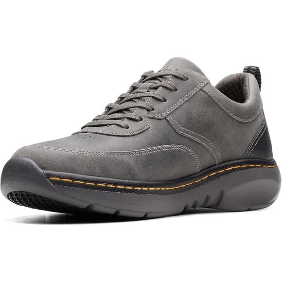 NWT Clarks Men's Clarkspro Lace Dark Grey Leather 10 Medium